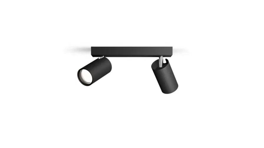 Taškinis LED šviestuvas PHILIPS IDRIS, IP44, 2xGU10, max 2x5W, juodos sp., 8,3x24x12cm