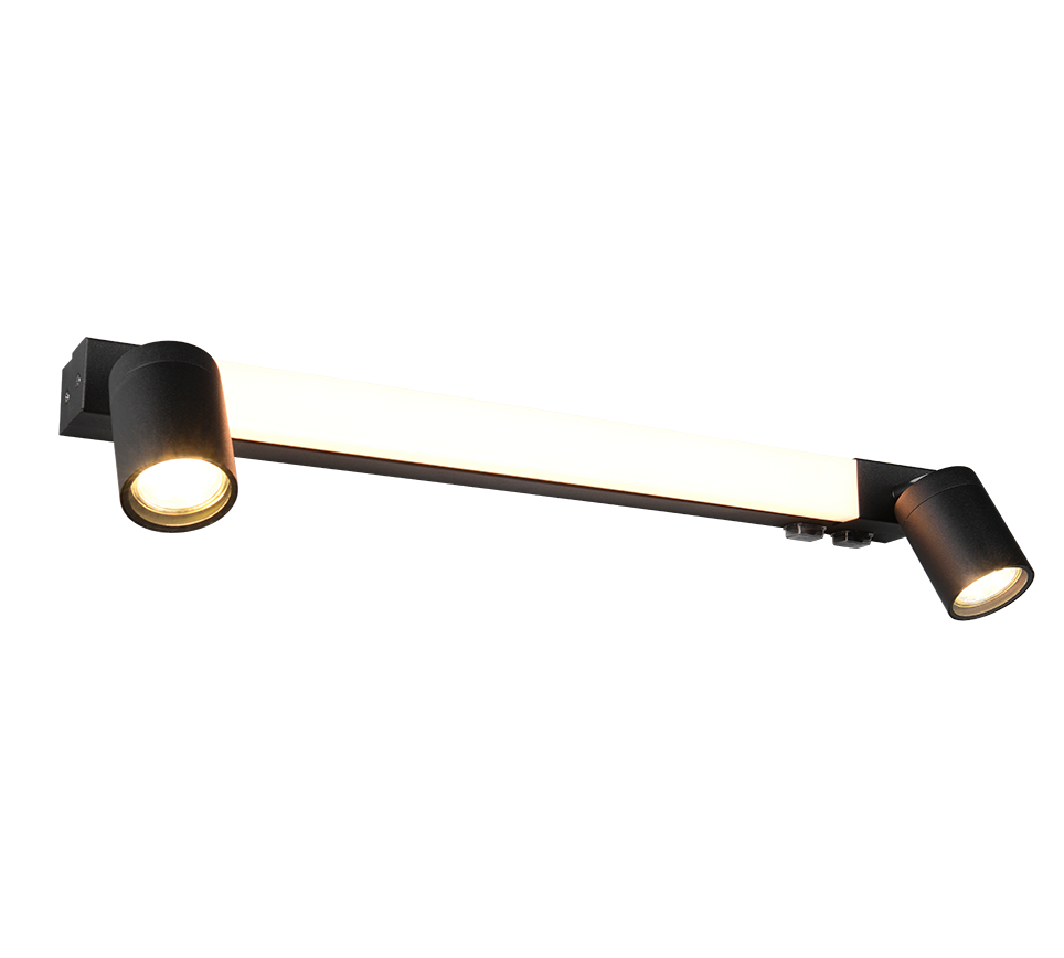 Veidrodžių LED šviestuvas TRIO ENRICO IP44 voniai 6,5W 620lm 2300/3000/4000K + 2xGU10 60cm
