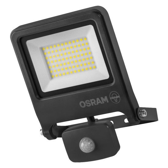 LED prožektorius OSRAM ENDURA IP44 3000K 50W 4500lm, su judesio davikliu, antracito sp.
