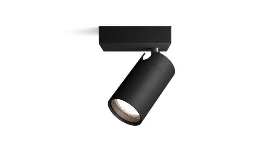 Taškinis LED šviestuvas PHILIPS IDRIS, IP44, 1xGU10, max 1x5W, juodos sp., 8,3x11x10cm