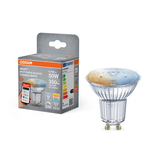 Išmanioji LED lemputė OSRAM, GU10, PAR16, 5 W, 2700 - 6500 K, 350 lm, SMART + WiFi