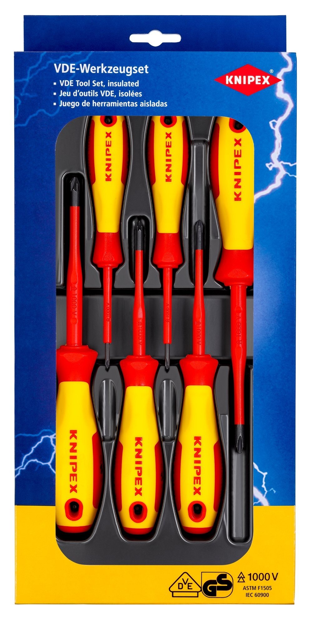 Atsuktuvų rinkinys Knipex 00 20 12 V03 (6 vnt., 1000V)