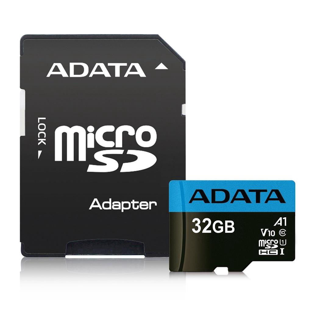 Atm.kort. ADATA 32GB MICROSDHC CLASS10-adapt. AUSDH32GUICL10A1-RA1