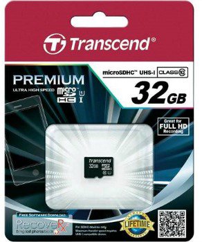 MEMORY MICRO SDHC 32GB UHS-I / CLASS10 TS32GUSDCU1 TRANSCEND