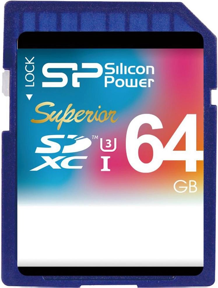 Silicon Power memory card SDXC 64GB Superior UHS-I U3