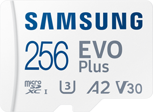 Atm.kort. SAMSUNG EVO Plus 256GB, microSD, iki 130MB/s, UHS-I, U3, A2, V30, MB-MC256KA/EU