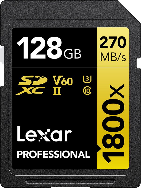 Atm.kort. LEXAR SDXC 128GB Professional 1800x UHS-II U3 V60