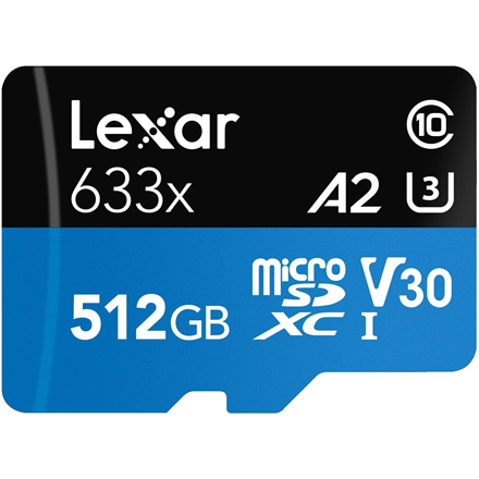 Lexar | High-Performance 633x | UHS-I | 512 GB | MicroSDXC | Flash memory class 10|LSDMI512BB633A