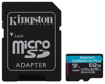 Kingston | microSD Memory Card | Canvas Go! Plus | 512 GB | microSDHC/SDXC | Flash memory class 10|SDCG3/512GB