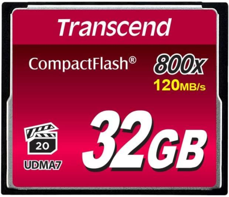 MEMORY COMPACT FLASH 32GB/800X TS32GCF800 TRANSCEND|TS32GCF800