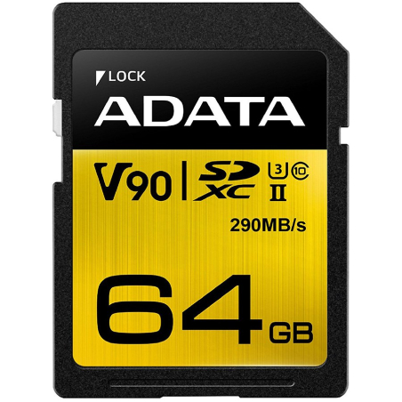 ADATA SDXC 64GB UHS-II U3 CLASS10 COLOR BOX|ASDX64GUII3CL10-C