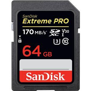 SanDisk Extreme PRO 64GB SDXC Memory Card + 2 years RescuePRO Deluxe up to 200MB/s & 90MB/s Read/Write speeds, UHS-I, Class 10, U3, V30|SDSDXXU-064G-GN4IN