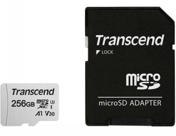 MEMORY MICRO SDXC 256GB W/ADAP/C10 TS256GUSD300S-A TRANSCEND|TS256GUSD300S-A