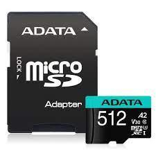 ADATA 512GB Micro SDXC UHS-I U3 V30S +Ad|AUSDX512GUI3V30SA2-RA1