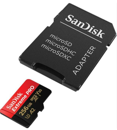 SanDisk Extreme PRO microSDXC 256GB + SD Adapter + 2 years RescuePRO Deluxe up to 200MB/s & 140MB/s Read/Write speeds A2 C10 V30 UHS-I U3|SDSQXCD-256G-GN6MA