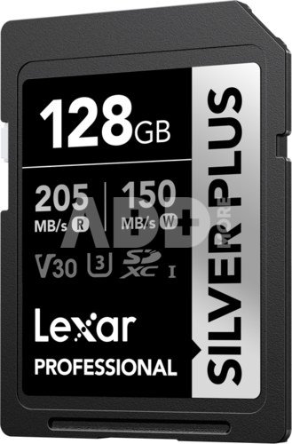 Lexar SDXC Professional SILVER Plus UHS-I/U3/A2/4K R205/W150 (V30) 128GB