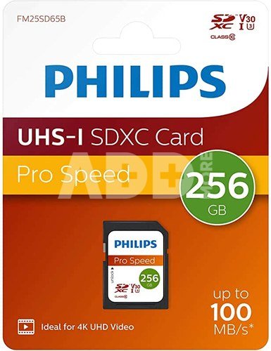 Philips SDXC Card 256GB Class 10 UHS-I U3 V30 A1