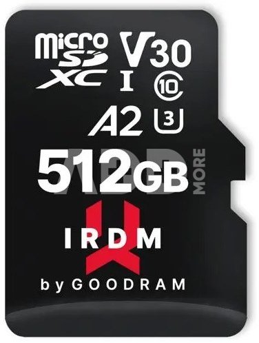 GOODRAM IRDM microSDXC 512GB V30 UHS-I U3 + adapter