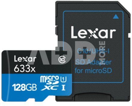Lexar microSDXC 633x UHS-I 128GB with Adapter