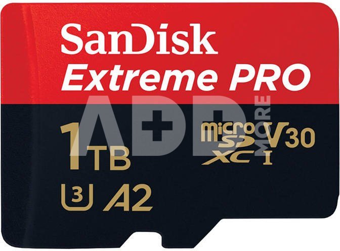 SANDISK EXTREME PRO microSDXC 1TB 200/140 MB/s UHS-I U3 memory card (SDSQXCD-1T00-GN6MA)