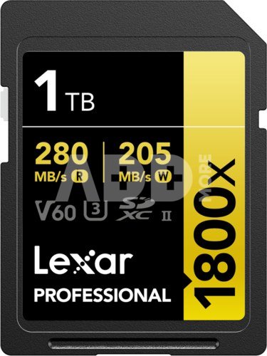 Lexar SDXC Pro 1800x U3 UHS-II R280/W210 (V60) 1TB