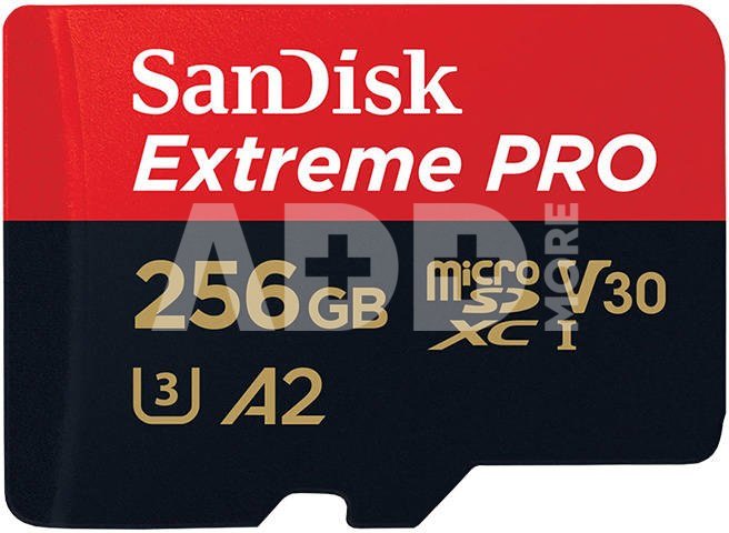 SanDisk microSDXC 256GB Extreme Pro A2 C10 V30 UHS-I U3