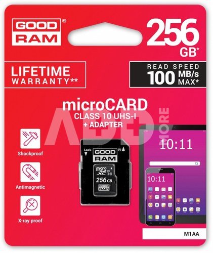 GOODRAM microSDXC 256GB Class 10 UHS-I + adapter