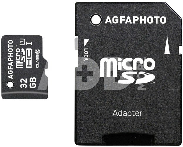 AgfaPhoto Mobile High Speed 32GB MicroSDHC Class 10 + Adapteris