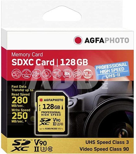 AgfaPhoto SDXC UHS II 128GB Professional High Speed U3 V90