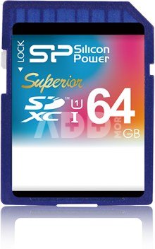 SILICON POWER 64GB, SDXC Elite UHS-I, Class 10, up to 50/15 MB/s in reading and writing