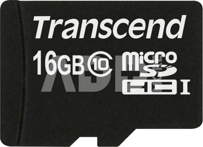 Transcend MicroSDHC 16GB + Adapteris / Class 10