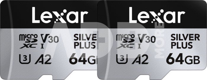 Lexar microSDXC Professional SILVER Plus UHS-I/U3/A2/4K R205/W100 (V30) 64GB - 2pack