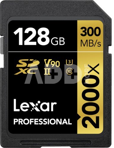 LEXAR PRO 2000X SDHC/SDXC UHS-II U3(V90) R300/W260 (W/O CARDREADER) 128GB
