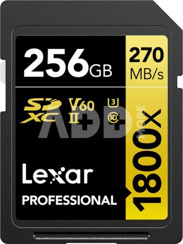 LEXAR PRO 1800X SDXC U3 (V60) UHS-II R270/W180 256GB