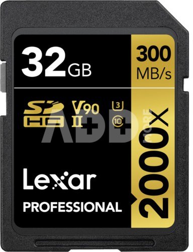 LEXAR PRO 2000X SDHC/SDXC UHS-II U3(V90) R300/W260 (W/O CARDREADER) 32GB