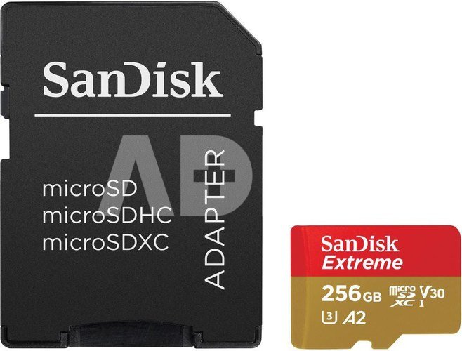 Sandisk memory card microSDXC 256GB Extreme + adapter