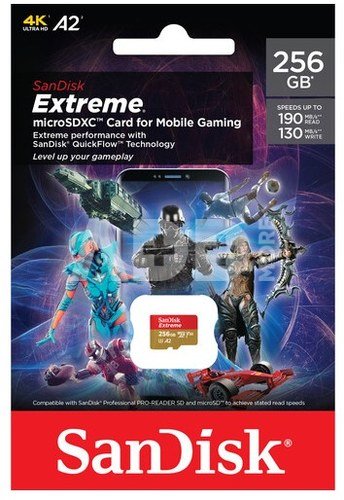 SanDisk Extreme 256 GB MicroSDXC 190MB/s UHS-I Class 10