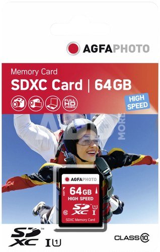 AgfaPhoto SDXC Card 64GB High Speed Class 10 UHS I