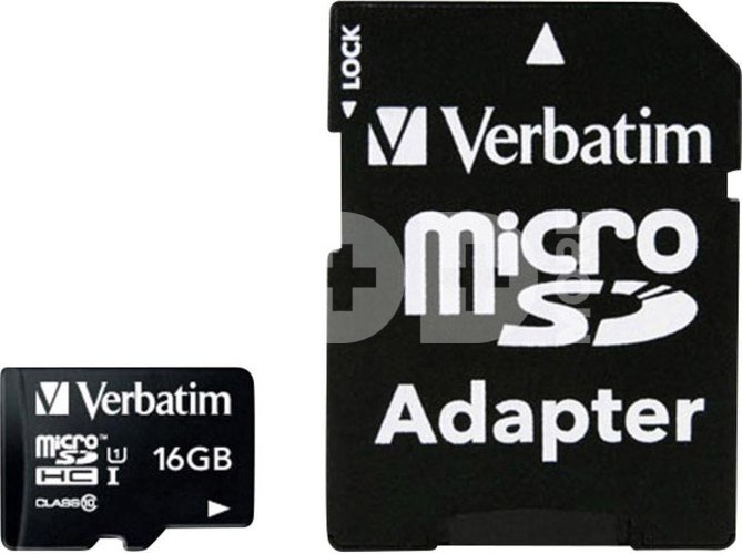 Verbatim microSDHC 16GB Class 10 incl Adapter