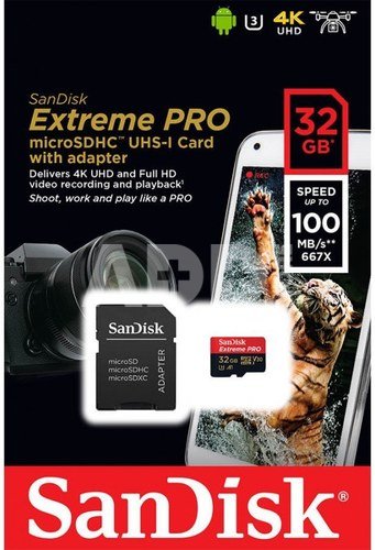 SanDisk microSDHC A1 100MB 32GB Extreme Pro SDSQXCG-032G-GN6MA