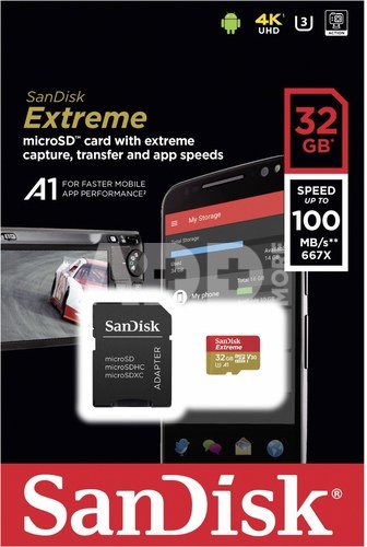 SanDisk microSDHC V30 A1 32GB Extreme 100MB SDSQXAF-032G-GN6MA