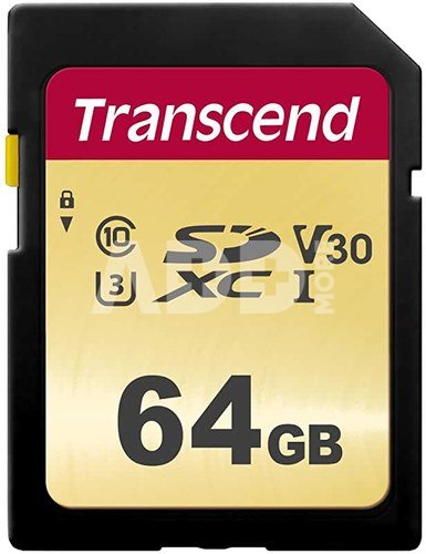 TRANSCEND 64GB UHS-I U3 GOLD SD CARD, MLC