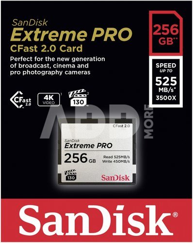 SanDisk CFAST 2.0 VPG130 256GB Extreme Pro SDCFSP-256G-G46D