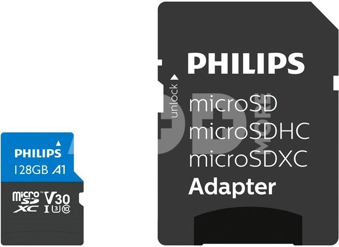 Philips MicroSDXC Card 128GB Class 10 UHS-I U3 incl. Adapter
