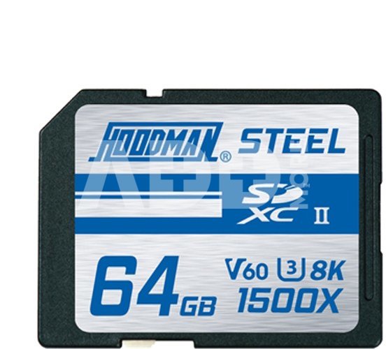 Hoodman 64GB 1500X SDXC UHS II, CLASS 10, U3, 8K, V60
