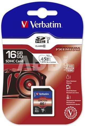 Verbatim SDHC Card 16GB Class 10