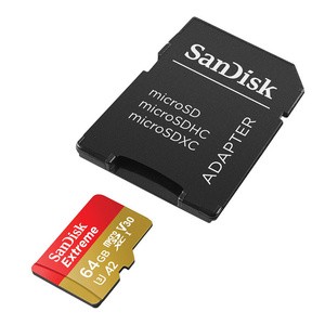 SANDISK EXTREME microSDXC 64 GB 170/80 MB/s UHS-I U3 ActionCam atminties kortelė (SDSQXAH-064G-GN6AA)