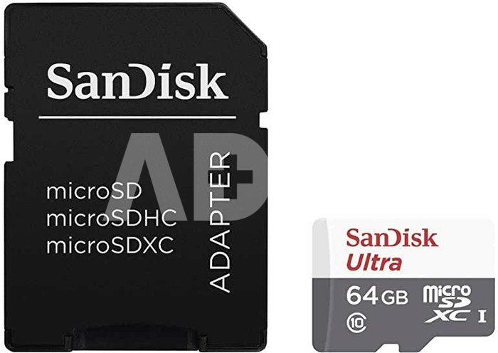 SANDISK Micro SDXC 64GB UHS-I W/A SDSQUNR-064G-GN6TA + adapter