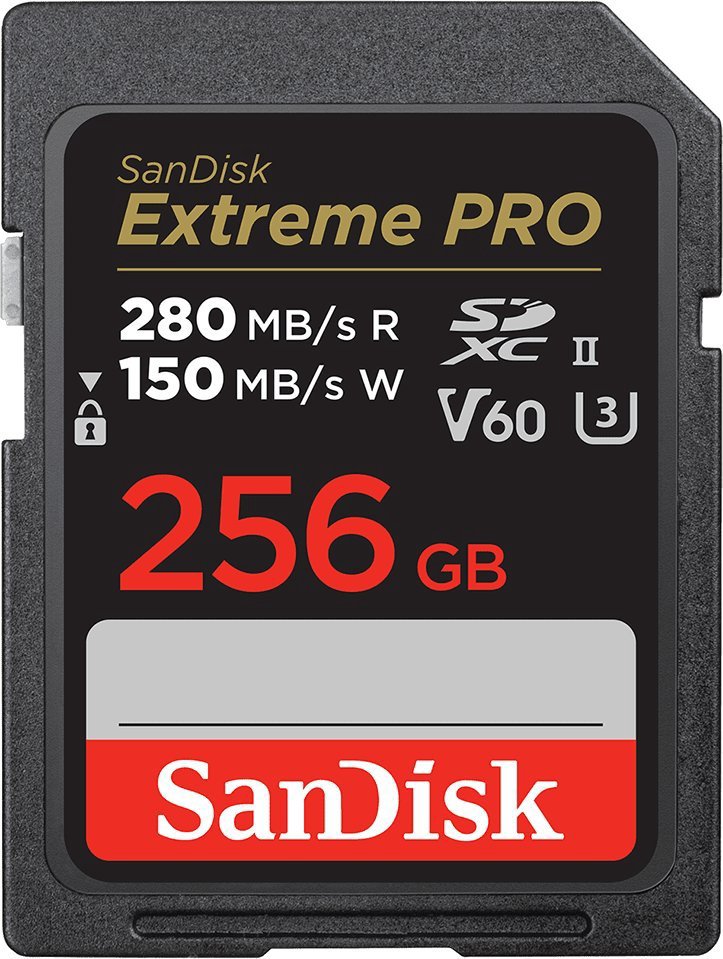 Card SanDisk SanDisk Extreme PRO 256GB V60 UHS-II SD, 280/150MB/s, V60, C10, UHS-II