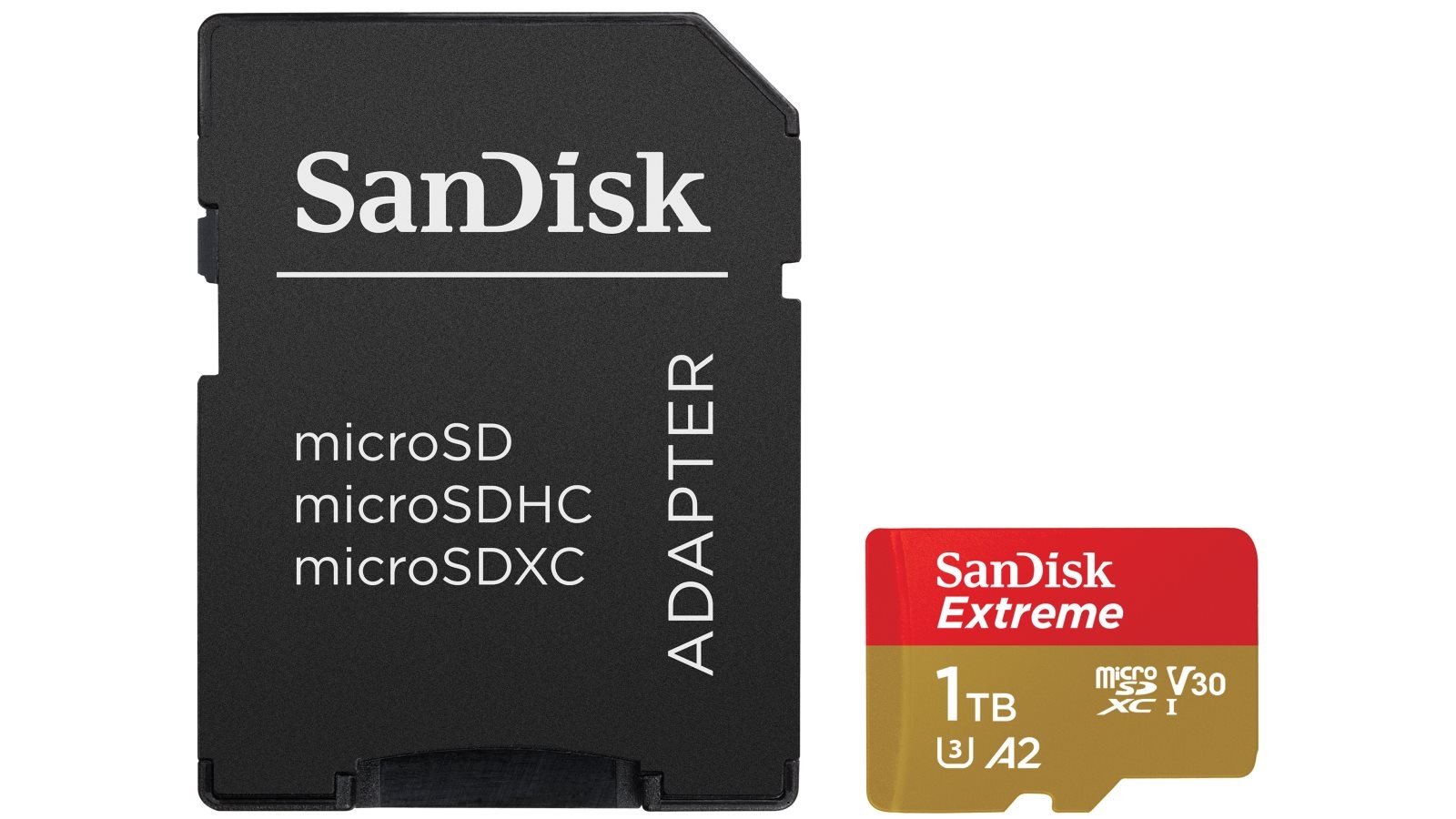 Atm.kort. SANDISK Extreme microSDXC 1TB + SD Adapterds A2 C10 V30 UHS-I U3